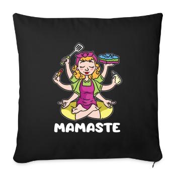 Mamaste Mama Mother Yoga Pose - Sofa pillowcase 17,3'' x 17,3'' (45 x 45 cm) - black - Front