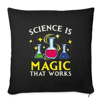 Science is magic that works - Sofa pillowcase 17,3'' x 17,3'' (45 x 45 cm) - black - Front