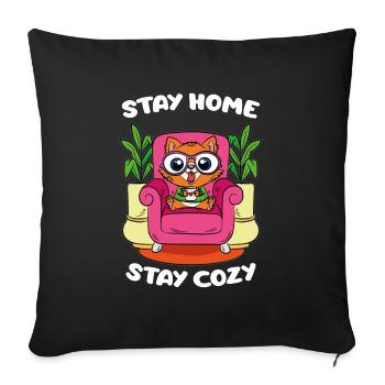 Stay Home Stay Cozy Rocking chair Granpa - Sofa pillowcase 17,3'' x 17,3'' (45 x 45 cm) - black - Front