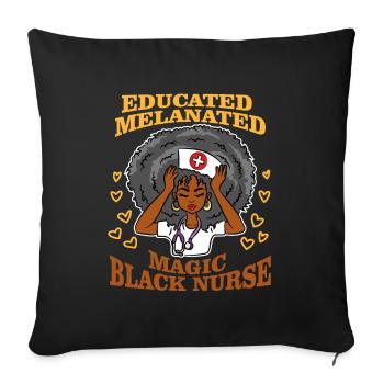 Educated Melanierte magical black - Sofa pillowcase 17,3'' x 17,3'' (45 x 45 cm) - black - Front