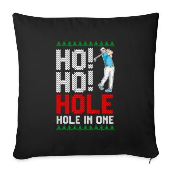Ho Ho Hole dans une drôle de blague de Noël de golf - Housse de coussin décorative 45 x 45 cm - noir - Devant