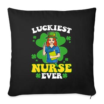 L’infirmière la plus heureuse Irish St. - Housse de coussin décorative 45 x 45 cm - noir - Devant