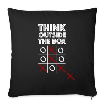 Anders denken | Tic tac toe, lustige Sprüche - Sofakissenbezug 45 x 45 cm - Schwarz - Vorne