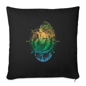 Meerjungfrau Seejungfrau Nixe Märchen - Sofakissenbezug 45 x 45 cm - Schwarz - Vorne