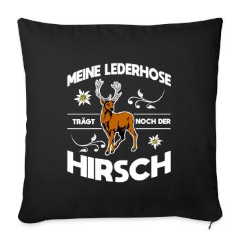 Lederhose - Sofakissenbezug 45 x 45 cm - Schwarz - Vorne