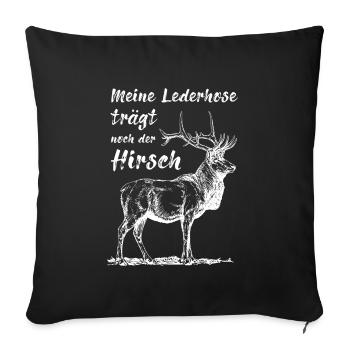 Lederhose - Sofakissenbezug 45 x 45 cm - Schwarz - Vorne