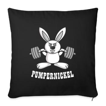 Pumpernickel Hasen Workout - Sofakissenbezug 45 x 45 cm - Schwarz - Vorne