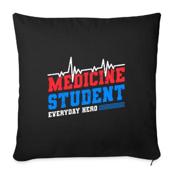 Étudiant en médecine - Housse de coussin décorative 45 x 45 cm - noir - Devant