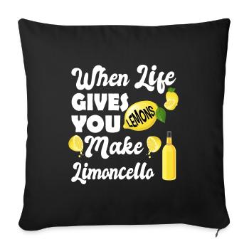 Si la vie vous donne des citrons, faites Limoncello - Housse de coussin décorative 45 x 45 cm - noir - Devant