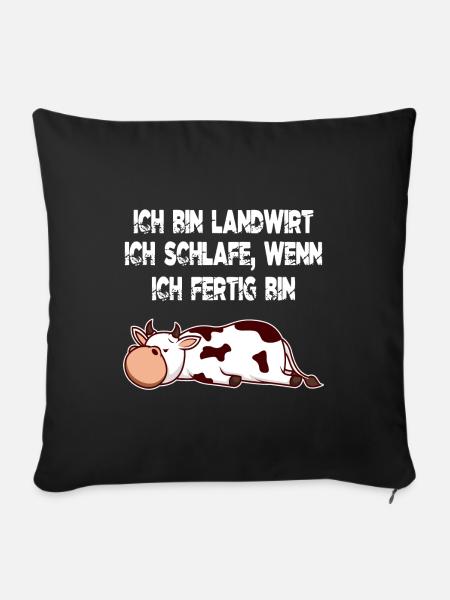 Landwirt Bauer Landwirtschaft Milchbauer Kuh Kühe - Sofakissenbezug 45 x 45 cm - Schwarz