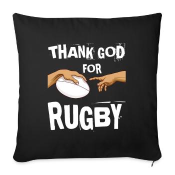 Maillot rugby mains de Michel-Ange - Housse de coussin décorative 45 x 45 cm - noir - Devant