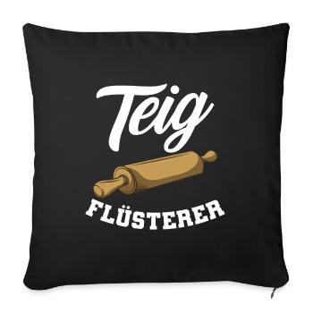 Bäcker Backen Teig Flüsterer Konditor - Sofakissenbezug 45 x 45 cm - Schwarz - Vorne
