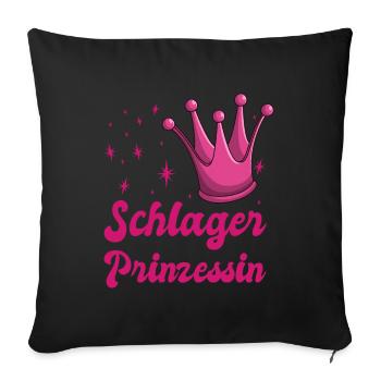 Schlagerprinzessin Schlagermusik Geschenk - Sofakissenbezug 45 x 45 cm - Schwarz - Vorne