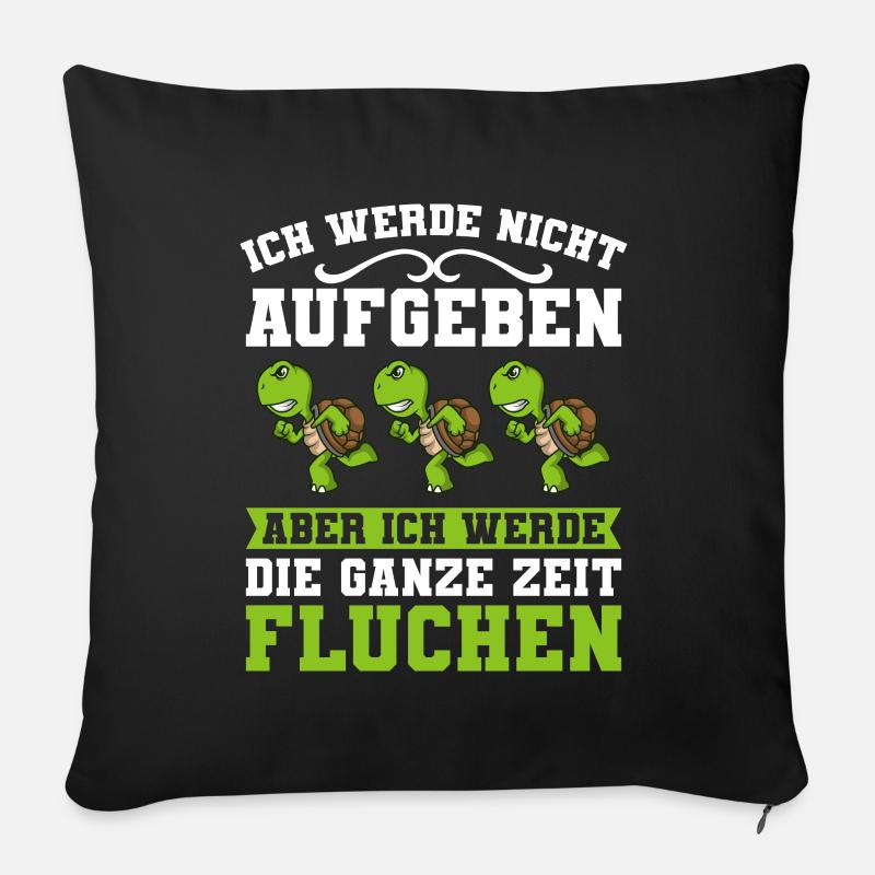 Laufen Ich Werde Nicht Aufgeben Läufer Schildkröte - Sofakissenbezug 45 x 45 cm - Schwarz