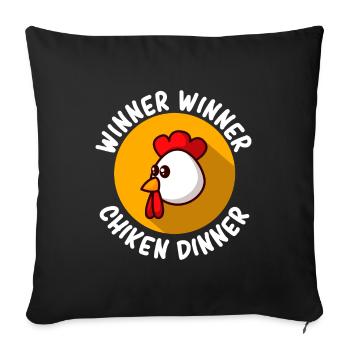 Winner Winner - Chicken Dinner - Sofa pillowcase 17,3'' x 17,3'' (45 x 45 cm) - black - Front