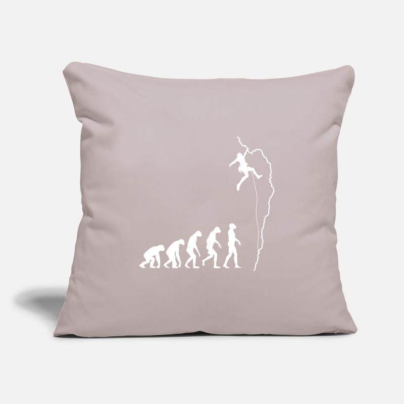 Escalade évolution grimpeur rocher cadeau Housse de coussin décorative 45 x 45 cm