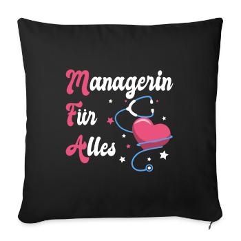 MFA Arzthelferin Medizinische Fachangestellte - Sofakissenbezug 45 x 45 cm - Schwarz - Vorne