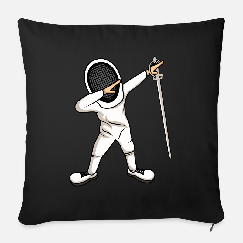 Fechten Fechter Dab Dabbing Geschenkidee - Sofakissenbezug 45 x 45 cm - Schwarz