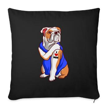 English Bulldog - Housse de coussin décorative 45 x 45 cm - noir - Devant