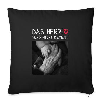 Altenpflege Das Herz Wird Nicht Dement - Sofakissenbezug 45 x 45 cm - Schwarz - Vorne
