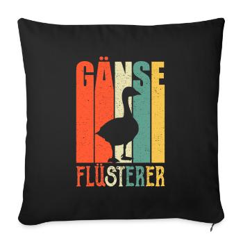 Gänse Flüsterer Landwirt Bauer Bauernhof - Sofakissenbezug 45 x 45 cm - Schwarz - Vorne