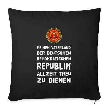 DDR NVA Fahneneid - Sofakissenbezug 45 x 45 cm - Schwarz - Vorne