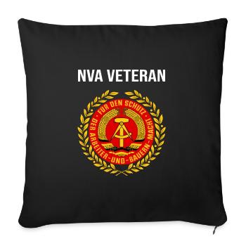 DDR NVA Veteran - Sofakissenbezug 45 x 45 cm - Schwarz - Vorne