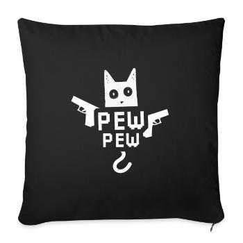 Pew Pew Cat Meme cat - Sofa pillowcase 17,3'' x 17,3'' (45 x 45 cm) - black - Front