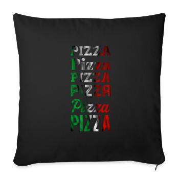 Pizza Retro Vintage Pizza Lover pizzeria Döner - Sofa pillowcase 17,3'' x 17,3'' (45 x 45 cm) - black - Front