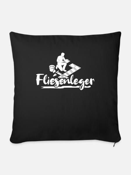 Fliesenleger Beruf Fliesen - Sofakissenbezug 45 x 45 cm - Schwarz