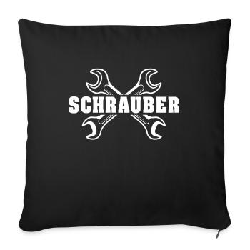 Schrauber Mechaniker Autoschlosser Schrauben - Sofakissenbezug 45 x 45 cm - Schwarz - Vorne