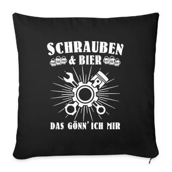 Schrauber Bier Schrauben Autoschrauber Biertrinker - Sofakissenbezug 45 x 45 cm - Schwarz - Vorne