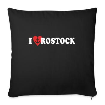 I Love Rostock Liebe Rostocker - Sofakissenbezug 45 x 45 cm - Schwarz - Vorne