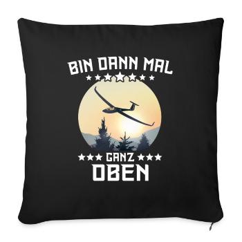 Segelflugzeug Fliegen Segelfliegen Segelflieger - Sofakissenbezug 45 x 45 cm - Schwarz - Vorne