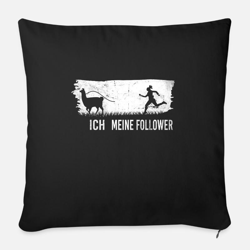 Ich meine Follower Alpaka - Sofakissenbezug 45 x 45 cm - Schwarz