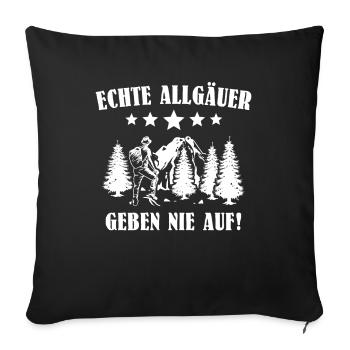 Allgäu Sprüche Allgäuer - Sofakissenbezug 45 x 45 cm - Schwarz - Vorne