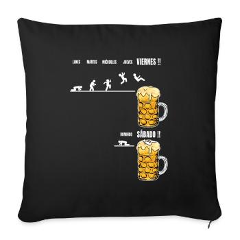 Dictons de bière drôles pour les buveurs de bière - Amateurs de bière - Housse de coussin décorative 45 x 45 cm - noir - Devant