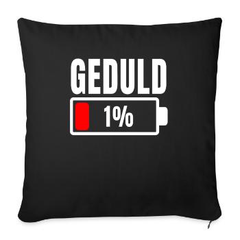 Patience à 1% Phrase drôle et idée ironique hors de - Housse de coussin décorative 45 x 45 cm - noir - Devant
