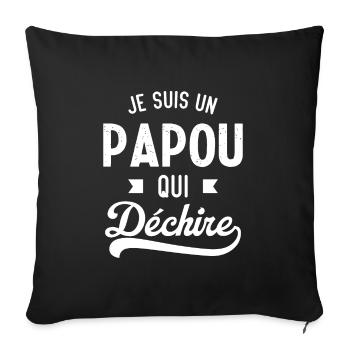 Je suis un papou qui déchire - Housse de coussin décorative 45 x 45 cm - noir - Devant