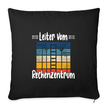 Leiter vom Rechenzentrum - Sofakissenbezug 45 x 45 cm - Schwarz - Vorne