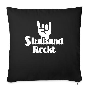 Stralsund Souvenir Ostsee Urlaub - Sofakissenbezug 45 x 45 cm - Schwarz - Vorne
