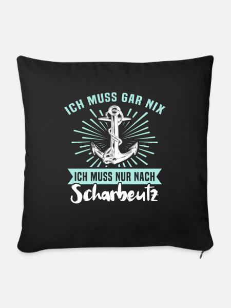 Scharbeutz Sprüche Scharbeutzer - Sofakissenbezug 45 x 45 cm - Schwarz