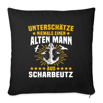 Scharbeutz Sprüche Scharbeutzer Ostsee - Sofakissenbezug 45 x 45 cm - Schwarz - Vorne