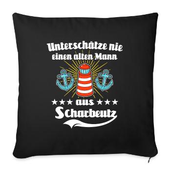Scharbeutz Sprüche Scharbeutzer Ostsee - Sofakissenbezug 45 x 45 cm - Schwarz - Vorne