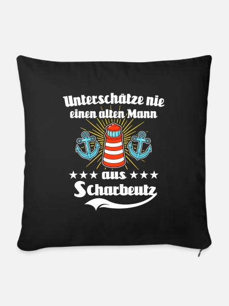 Scharbeutz Sprüche Scharbeutzer Ostsee - Sofakissenbezug 45 x 45 cm - Schwarz