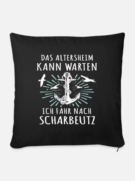Scharbeutz Sprüche Scharbeutzer Ostsee - Sofakissenbezug 45 x 45 cm - Schwarz