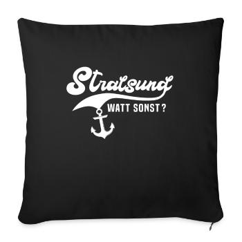 Stralsund Ostsee Urlaub - Sofakissenbezug 45 x 45 cm - Schwarz - Vorne