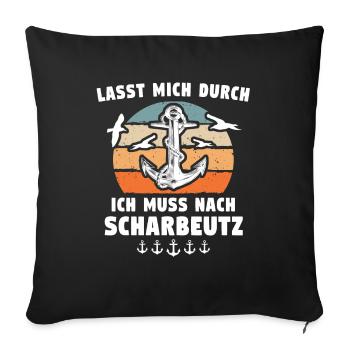 Scharbeutz Ostsee Scharbeutzer Souvenir - Sofakissenbezug 45 x 45 cm - Schwarz - Vorne