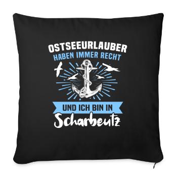 Scharbeutz Ostsee Scharbeutzer Souvenir - Sofakissenbezug 45 x 45 cm - Schwarz - Vorne