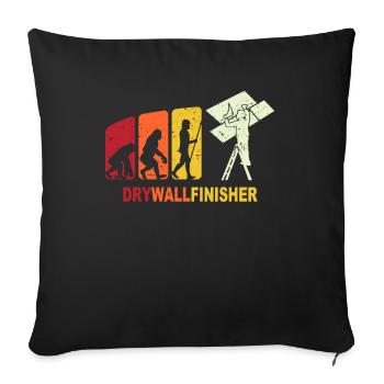Drywall fitter Drywall Drywall Drywall - Sofa pillowcase 17,3'' x 17,3'' (45 x 45 cm) - black - Front